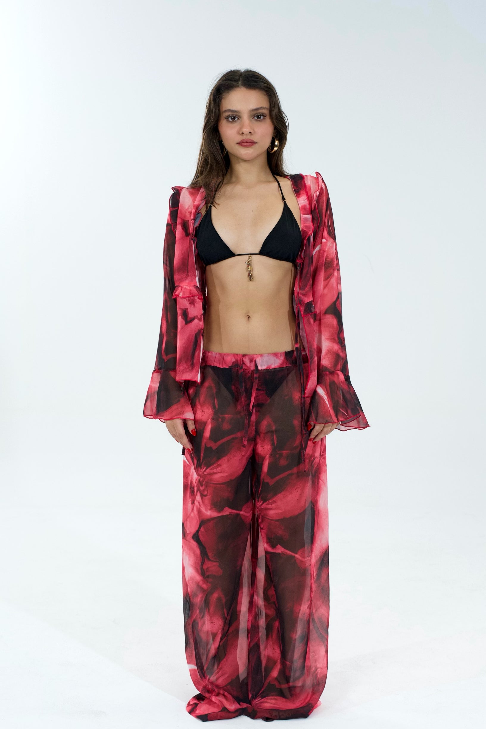 Ondes Roses Shirt Set