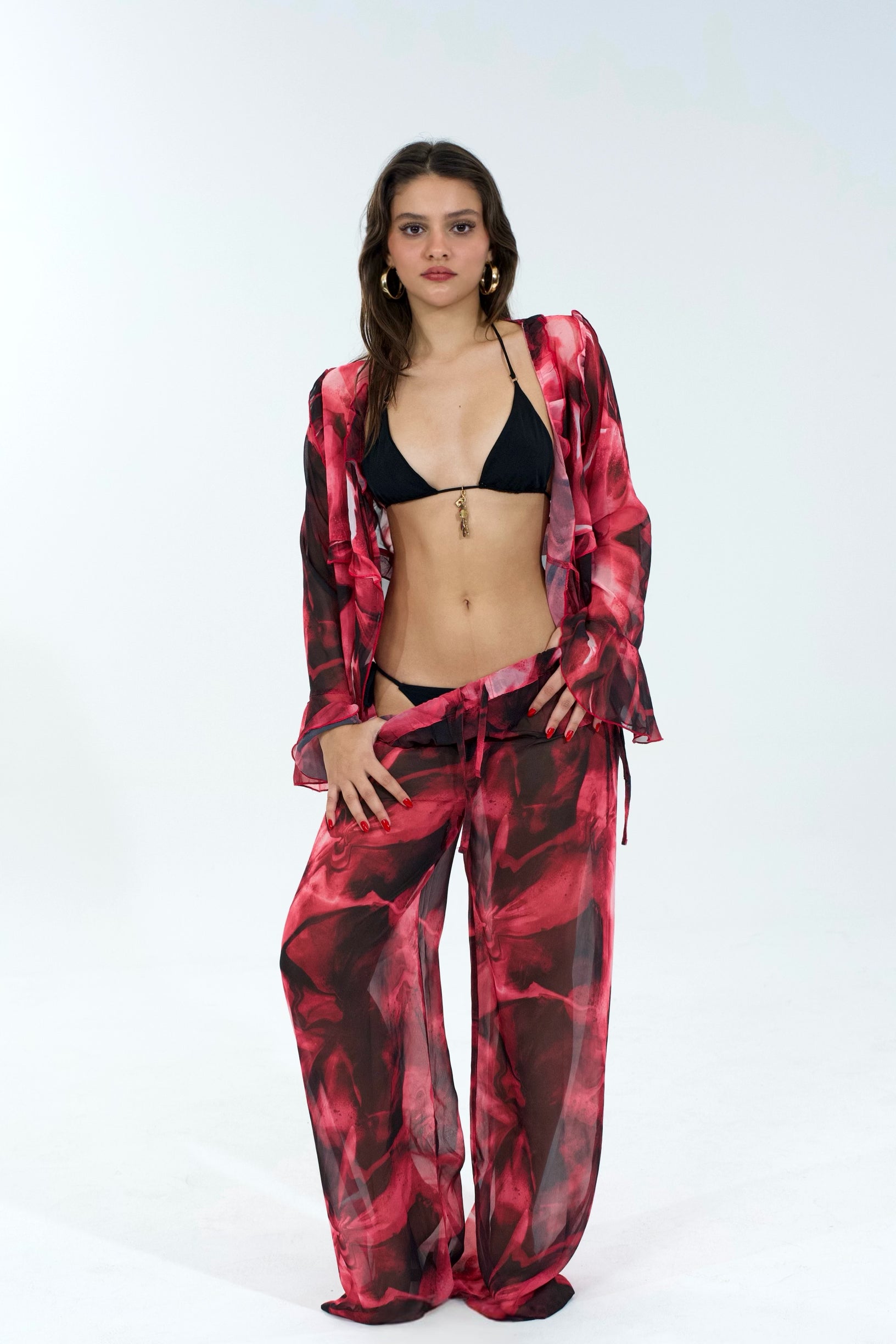 Ondes Roses Shirt Set