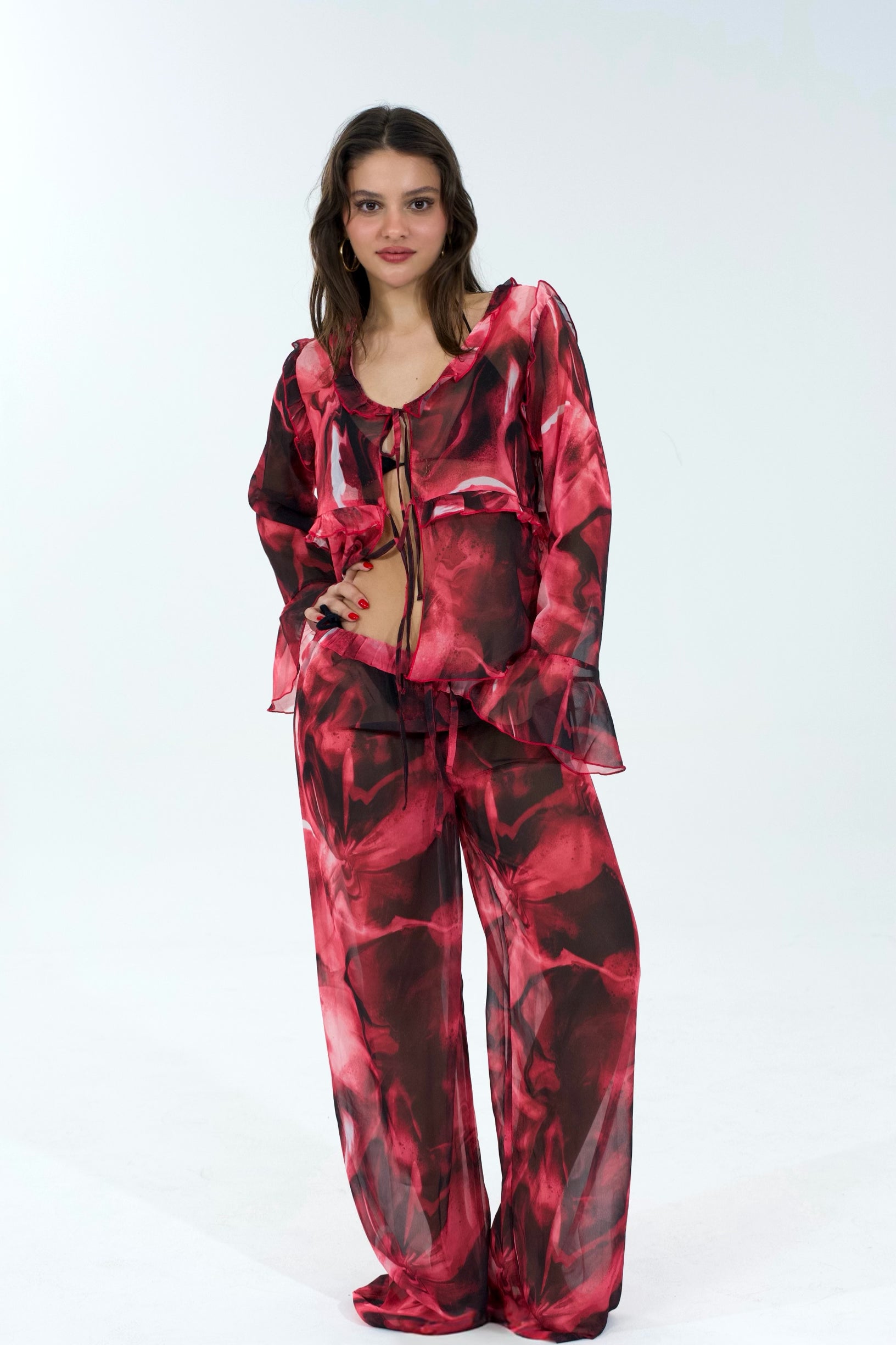 Ondes Roses Shirt Set